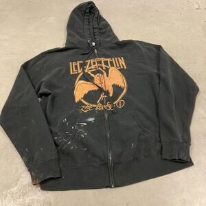vintage y2k Led Zeppelin paint splatter hoodie